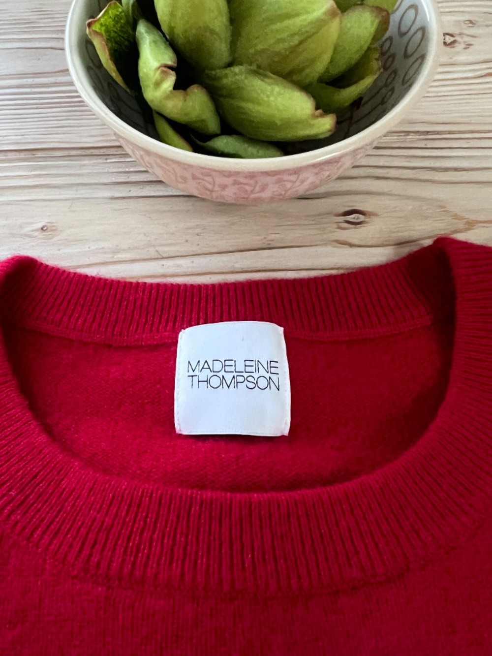 Madeleine Thompson Cashmere Colorblock Sweater Small Red Pink - Picture 3 of 8